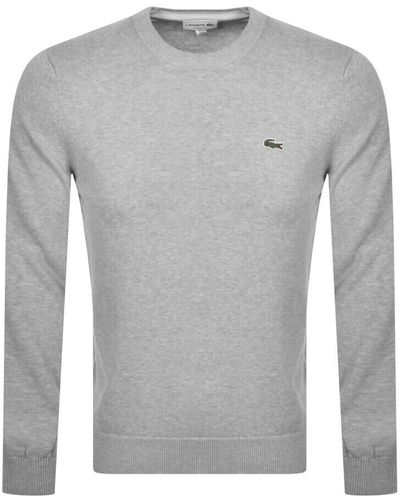 Lacoste Crew Neck Knit Sweater - Gray