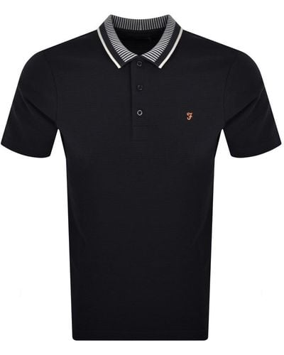 Farah Levy Ottoman Polo T Shirt - Black