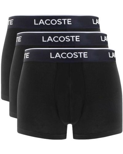 Lacoste Underwear Triple Pack Trunks - Black