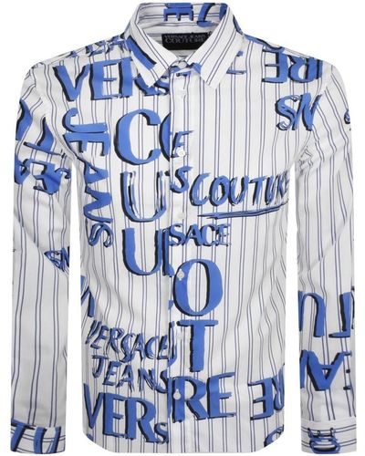 Men’s VERSACE JEANS COUTURE Small Classic Striped Monogram Dress Shirt