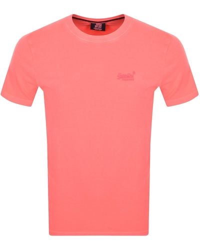 Superdry Essential Logo Neon T Shirt - Pink