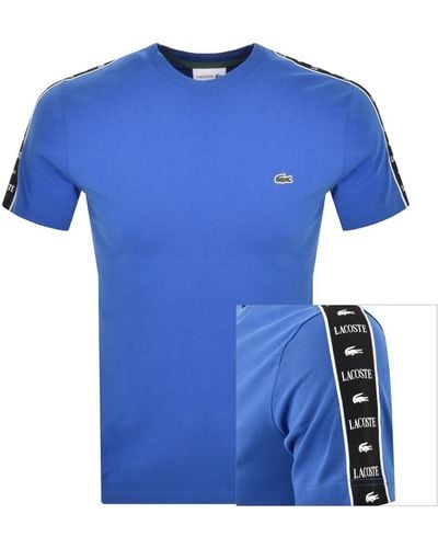 Lacoste Tape Logo Crew Neck T Shirt - Blue