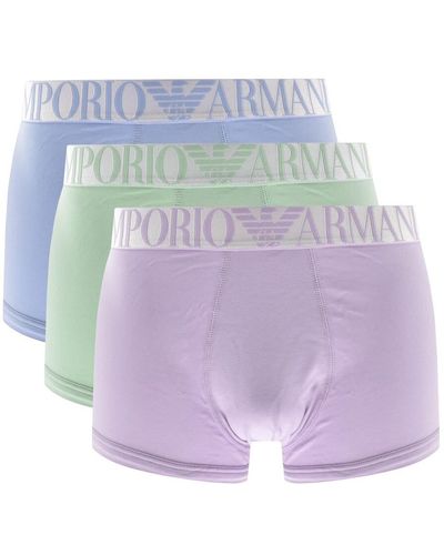 Armani Emporio Underwear 3 Pack Trunks - Purple