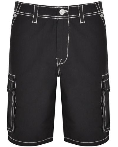 True Religion Big T Cargo Shorts - Black