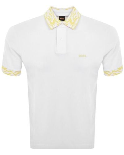 BOSS Boss Ocean Detailed Polo T Shirt - White