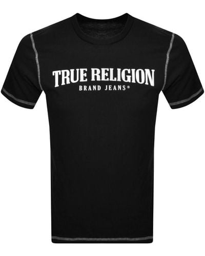 True Religion Flatlock Arch T Shirt - Black