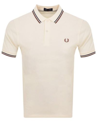 Fred Perry Twin Tipped Polo T Shirt - Natural