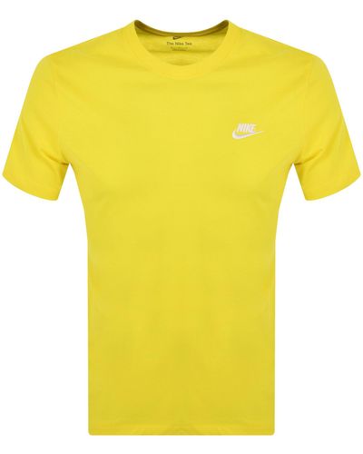Nike Crew Neck Club T Shirt - Yellow