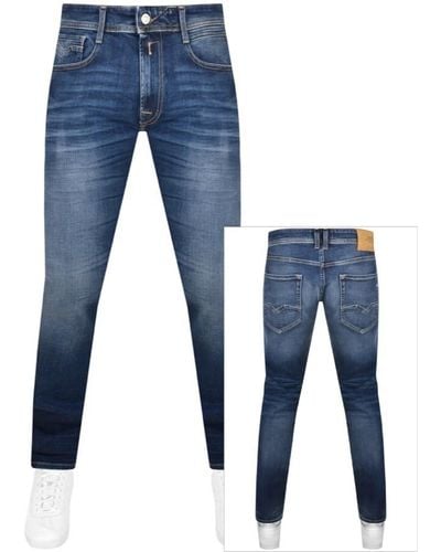 Replay Comfort Fit Rocco Dark Wash Jeans - Blue