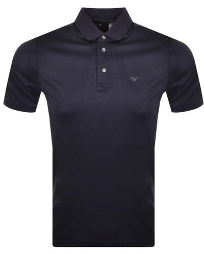 Armani Emporio Short Sleeved Polo T Shirt - Blue