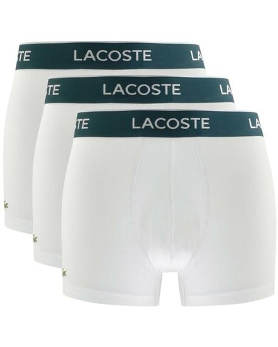 Lacoste Underwear 3 Pack Boxer Trunks - White
