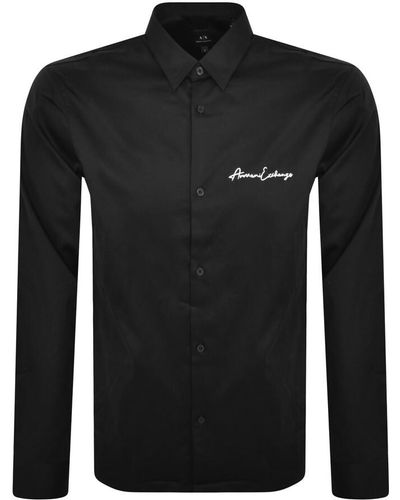 Armani Exchange Long Sleeve Shirt - Black