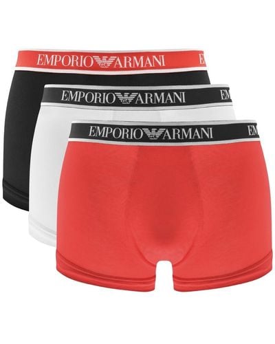 Armani Emporio Underwear Three Pack Boxers - Red
