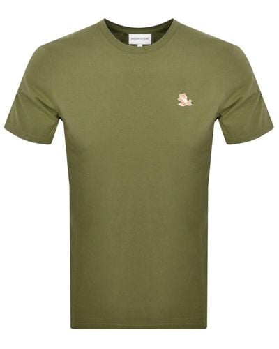 Maison Kitsuné Chillax Fox Patch T Shirt - Green