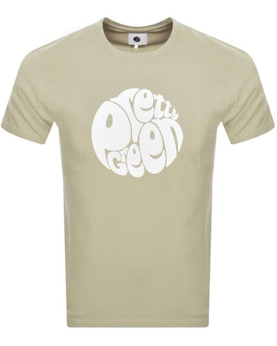 Pretty Green Pretty Gillespie Logo T Shirt - Natural