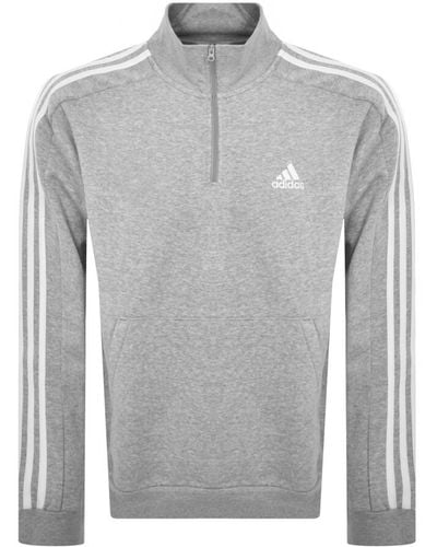 adidas Originals Adidas Essentials Quarter Zip Sweatshirt - Gray
