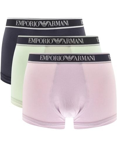 Armani Emporio Underwear Three Pack Trunks - Green