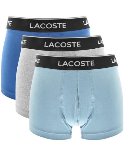 Lacoste Underwear 3 Pack Boxer Trunks - Blue