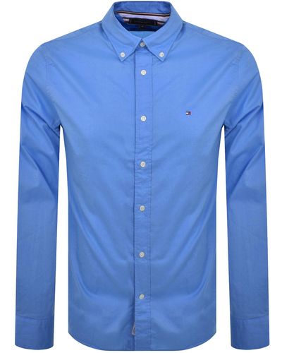Tommy Hilfiger Long Sleeve Flex Poplin Shirt - Blue