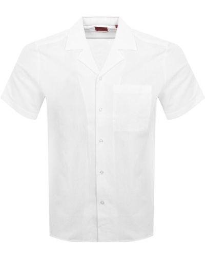 HUGO Short Sleeved Ellino Shirt - White