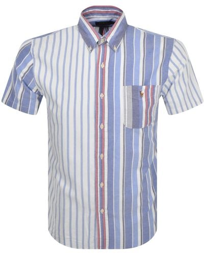 Ralph Lauren Striped Short Sleeve Shirt - Blue