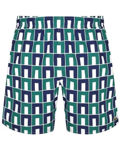 Lacoste Patterned Swim Shorts - Green