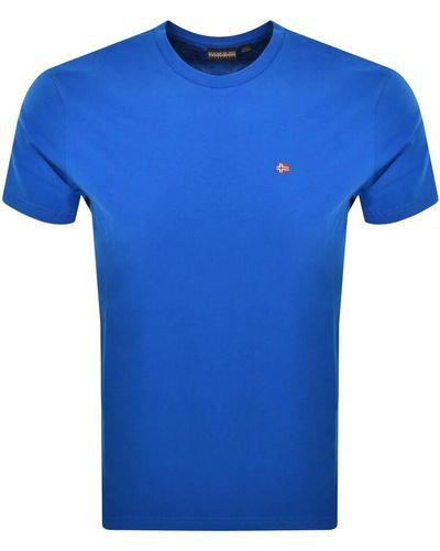 Napapijri Salis Logo T Shirt - Blue