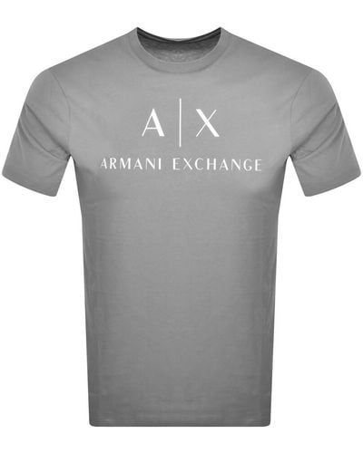 Armani Exchange Crew Neck Logo T Shirt - Gray