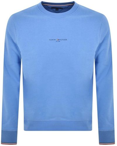 Tommy Hilfiger Logo Tipped Sweatshirt - Blue