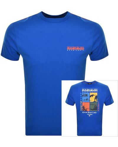 Napapijri S Gras Short Sleeve T Shirt - Blue