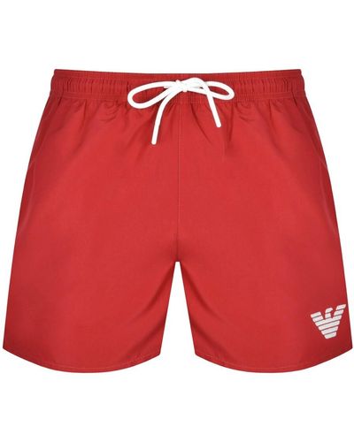Armani Emporio Logo Swim Shorts - Red