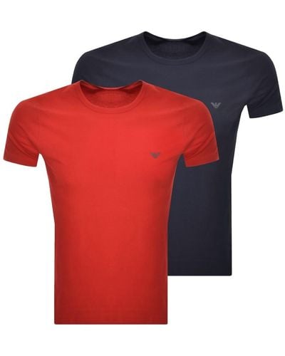 Armani Emporio Lounge Two Pack T Shirts - Red