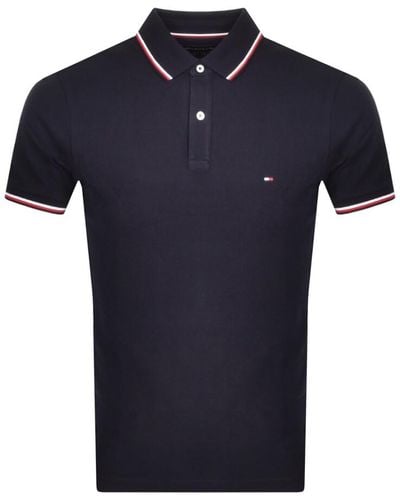 Tommy Hilfiger Tipped Slim Fit Polo T Shirt - Blue