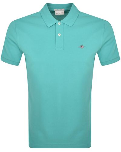 GANT Regular Shield Pique Polo T Shirt - Blue