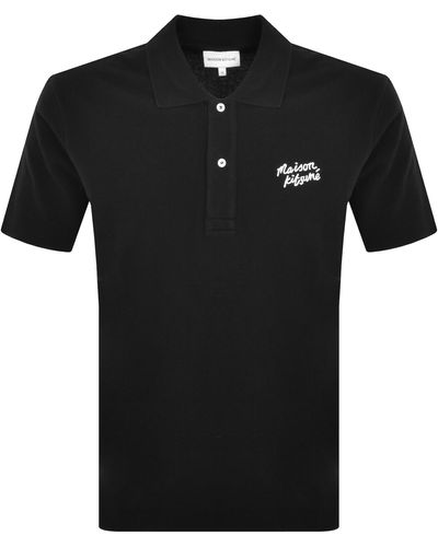 Maison Kitsuné Handwriting Polo T Shirt - Black