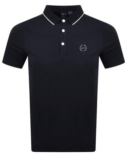 Armani Exchange Short Sleeved Polo T Shirt - Blue