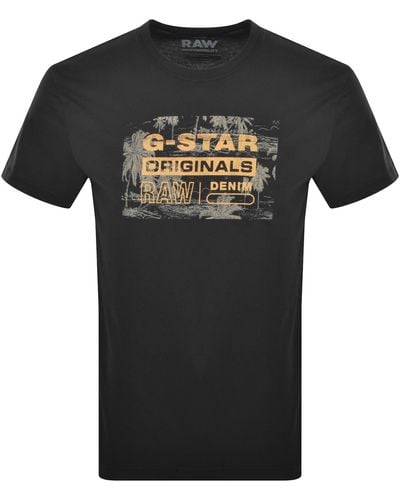G-Star RAW Raw Originals Framed Palm T Shirt - Black