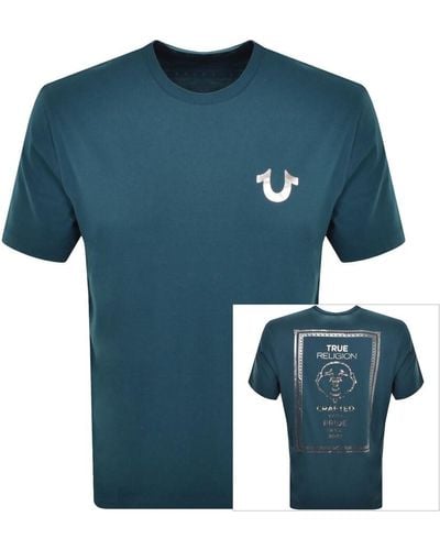 True Religion Frame Logo T Shirt - Blue