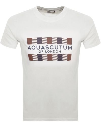 Aquascutum Logo T Shirt - White