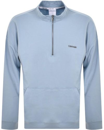 Calvin Klein Lounge Half Zip Sweatshirt - Blue