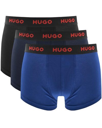 HUGO 3 Pack Multicolor Trunks - Blue