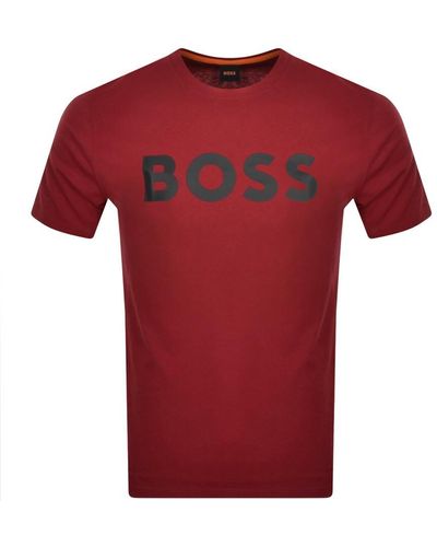 BOSS Boss Thinking 1 Logo T Shirt - Red