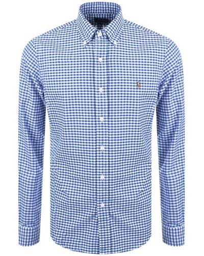 Ralph Lauren Gingham Long Sleeve Shirt - Blue