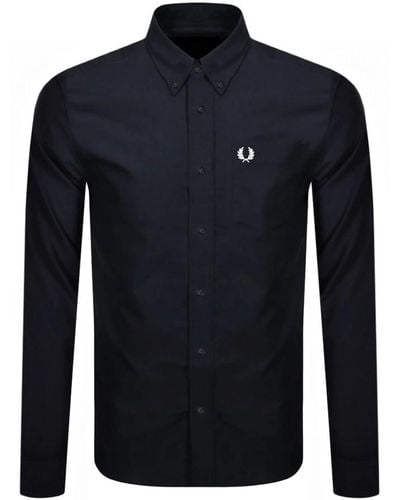 Fred Perry Oxford Long Sleeved Shirt - Blue