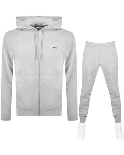 Lacoste Full Zip Hooded Tracksuit - Gray