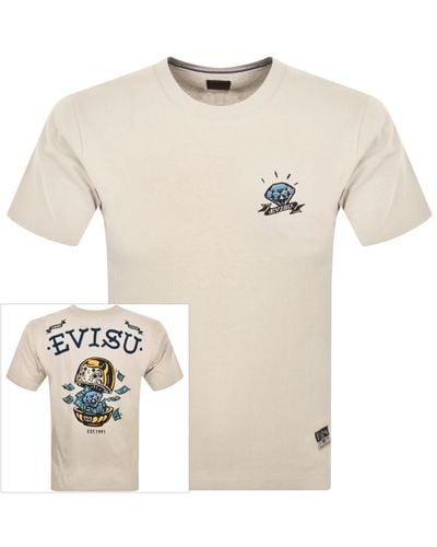 Evisu Diamond Logo T Shirt - Natural