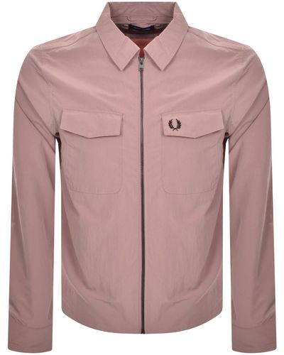 Fred Perry Zip Overshirt - Pink