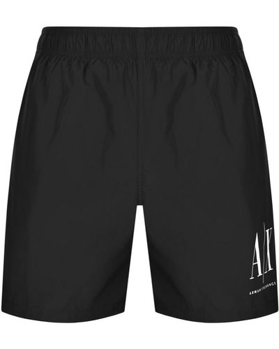 Armani Exchange Logo Swim Shorts - Black