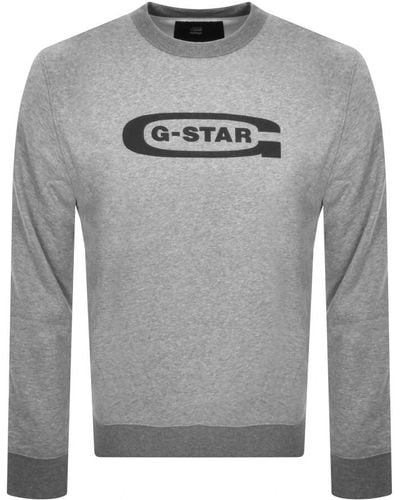 G-Star RAW Raw Old School Logo Sweatshirt - Gray