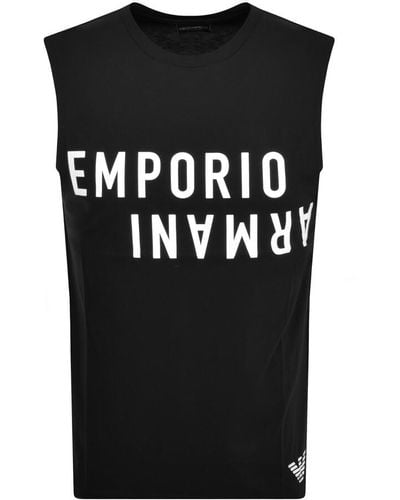 Armani Emporio Sleeveless T Shirt - Black